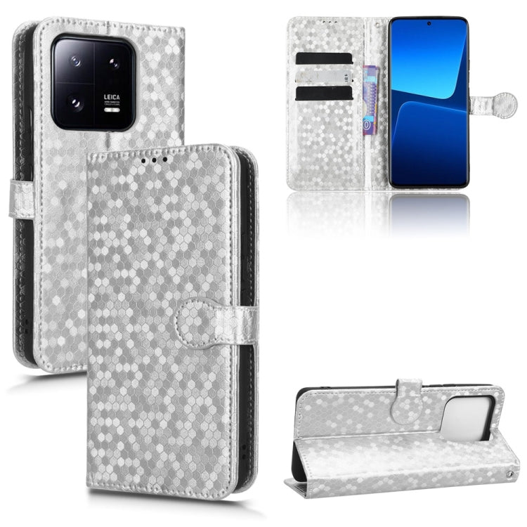 For Xiaomi 13 Honeycomb Dot Texture Leather Phone Case