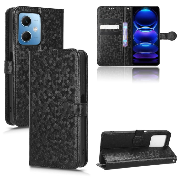 For Xiaomi Redmi Note 12 5G Honeycomb Dot Texture Leather Phone Case