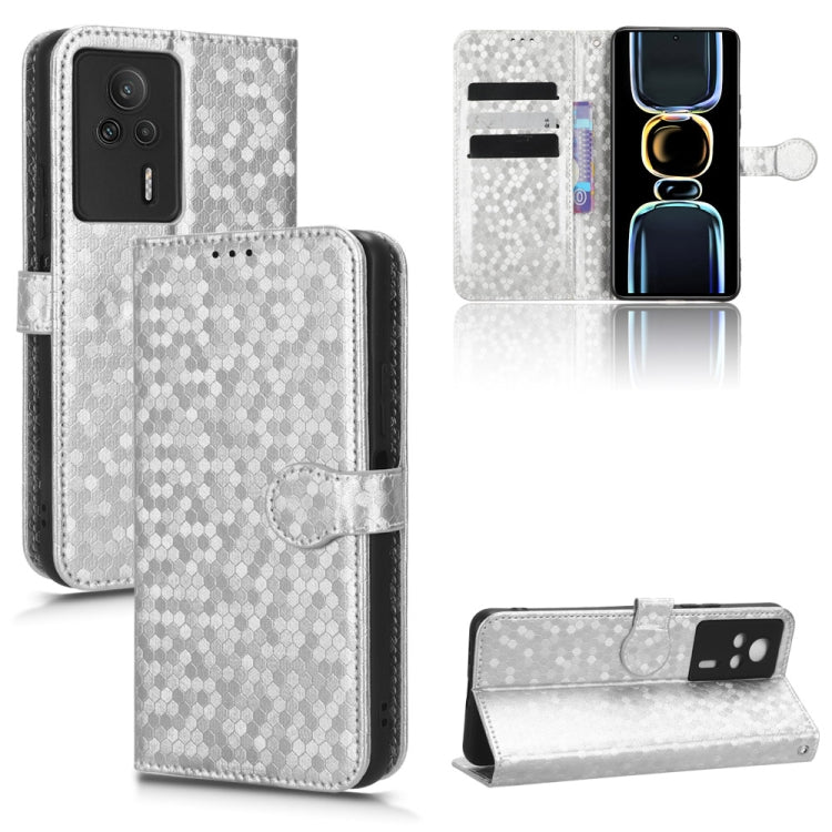 For Xiaomi Redmi K60E 5G Honeycomb Dot Texture Leather Phone Case