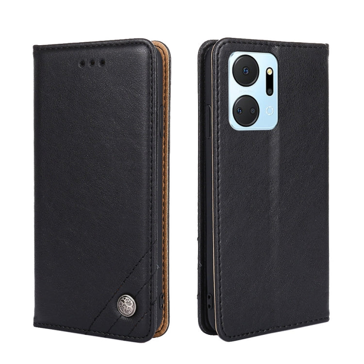For Honor X7A Non-Magnetic Retro Texture Horizontal Flip Leather Case
