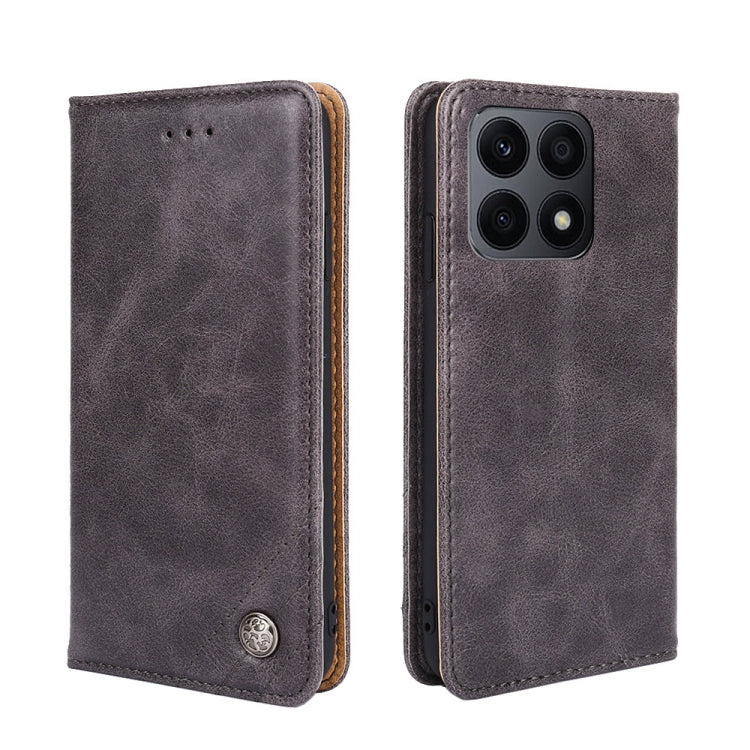 For Honor X8A Non-Magnetic Retro Texture Horizontal Flip Leather Case