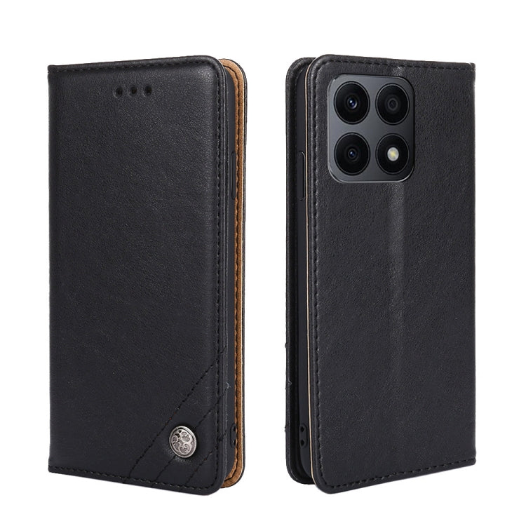 For Honor X8A Non-Magnetic Retro Texture Horizontal Flip Leather Case