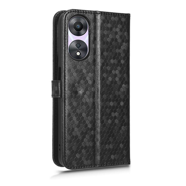 For OPPO A58 5G Honeycomb Dot Texture Leather Phone Case