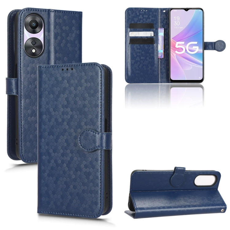 For OPPO A58 5G Honeycomb Dot Texture Leather Phone Case