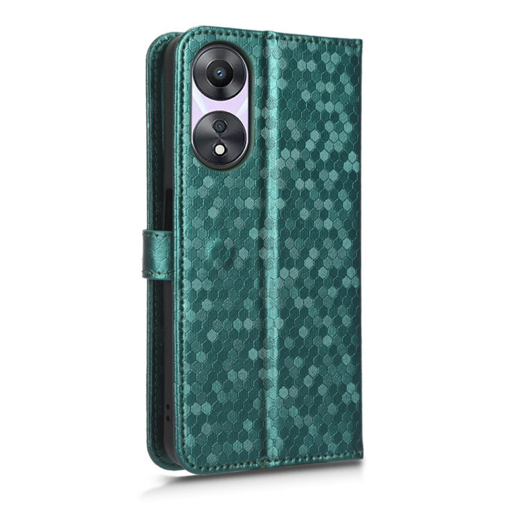 For OPPO A58 5G Honeycomb Dot Texture Leather Phone Case