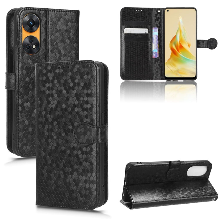 For OPPO Reno8 T 4G Honeycomb Dot Texture Leather Phone Case