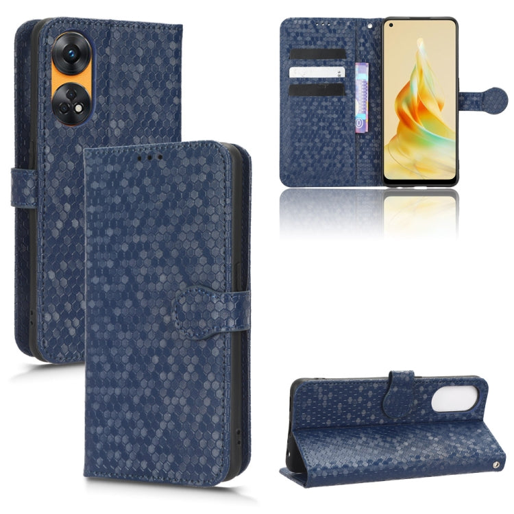 For OPPO Reno8 T 4G Honeycomb Dot Texture Leather Phone Case