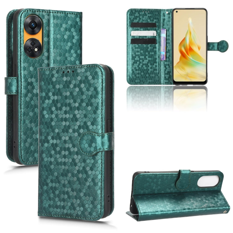 For OPPO Reno8 T 4G Honeycomb Dot Texture Leather Phone Case