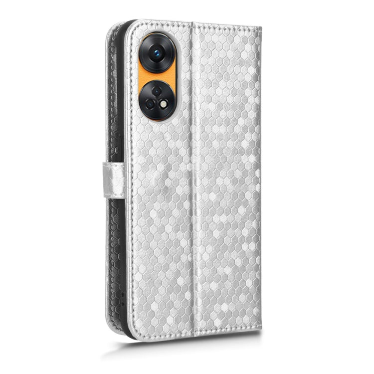 For OPPO Reno8 T 4G Honeycomb Dot Texture Leather Phone Case