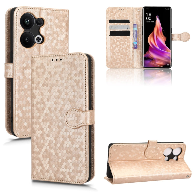 For OPPO Reno9 Pro+ Honeycomb Dot Texture Leather Phone Case