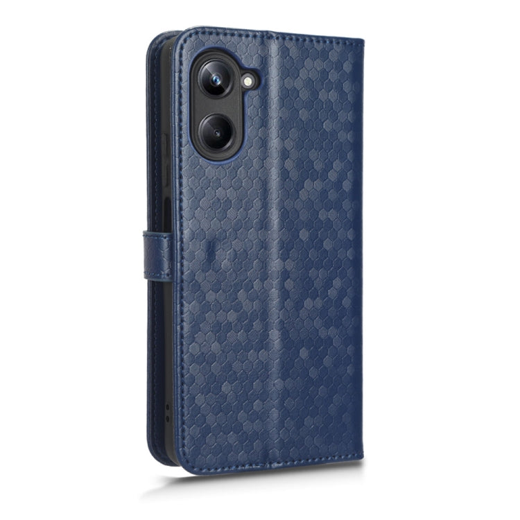 For Realme 10 4G Honeycomb Dot Texture Leather Phone Case