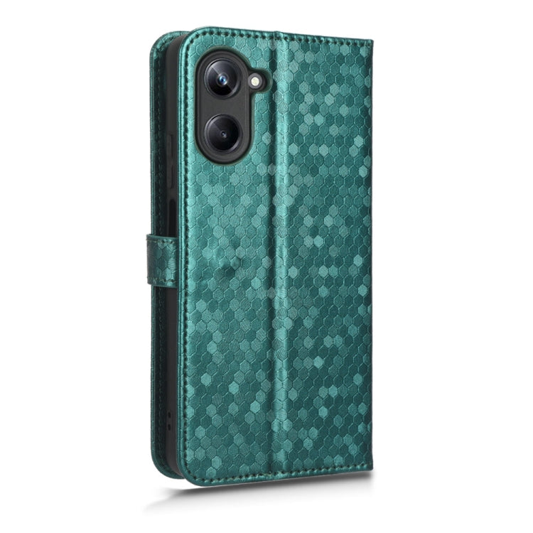For Realme 10 4G Honeycomb Dot Texture Leather Phone Case