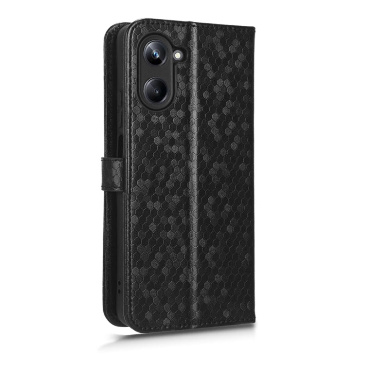 For Realme 10 Pro Honeycomb Dot Texture Leather Phone Case