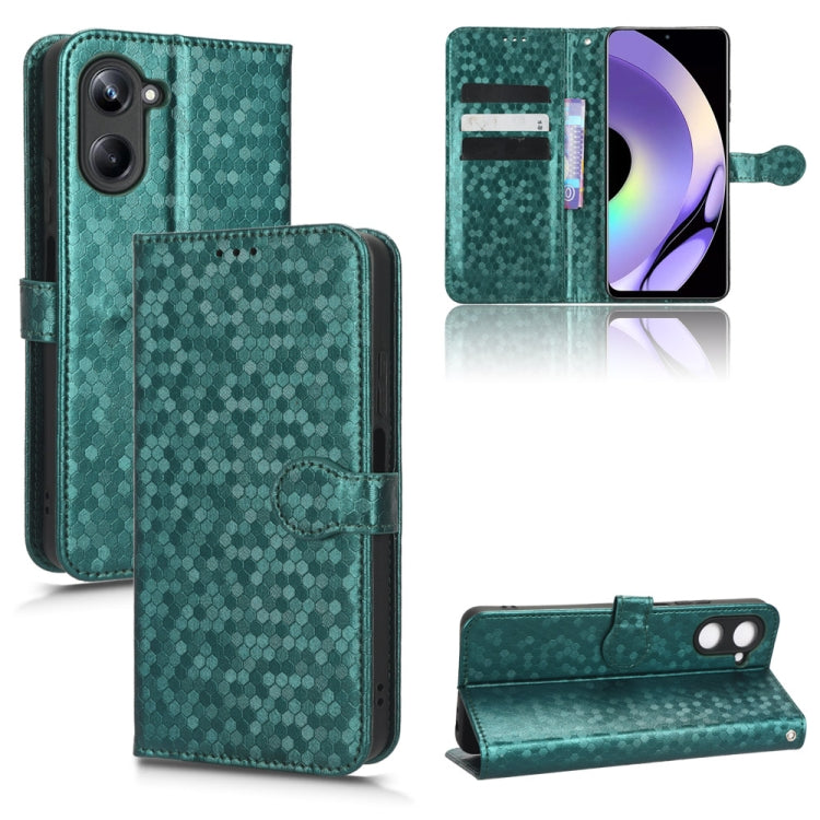 For Realme 10 Pro Honeycomb Dot Texture Leather Phone Case