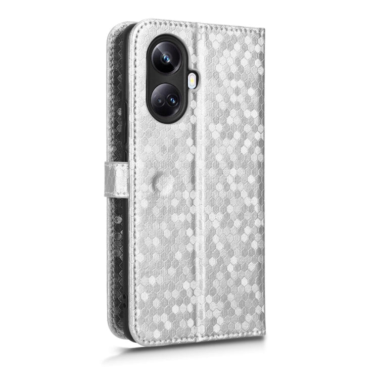 For Realme 10 Pro+ Honeycomb Dot Texture Leather Phone Case