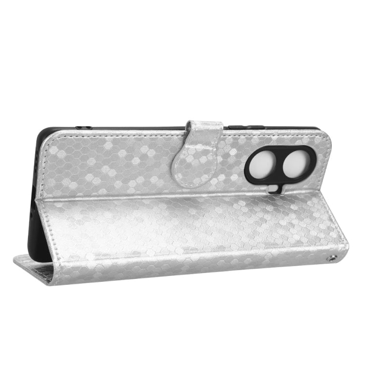 For Realme 10 Pro+ Honeycomb Dot Texture Leather Phone Case