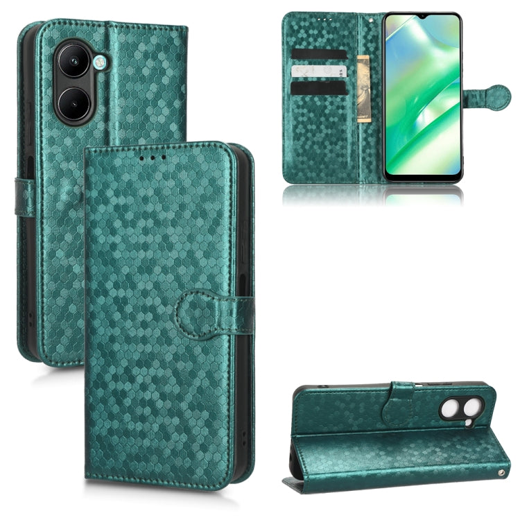 For Realme C22 4G Honeycomb Dot Texture Leather Phone Case