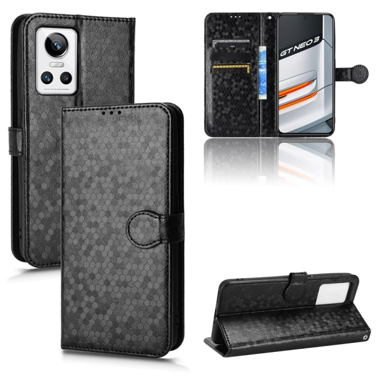 For Realme GT Neo 3 Honeycomb Dot Texture Leather Phone Case