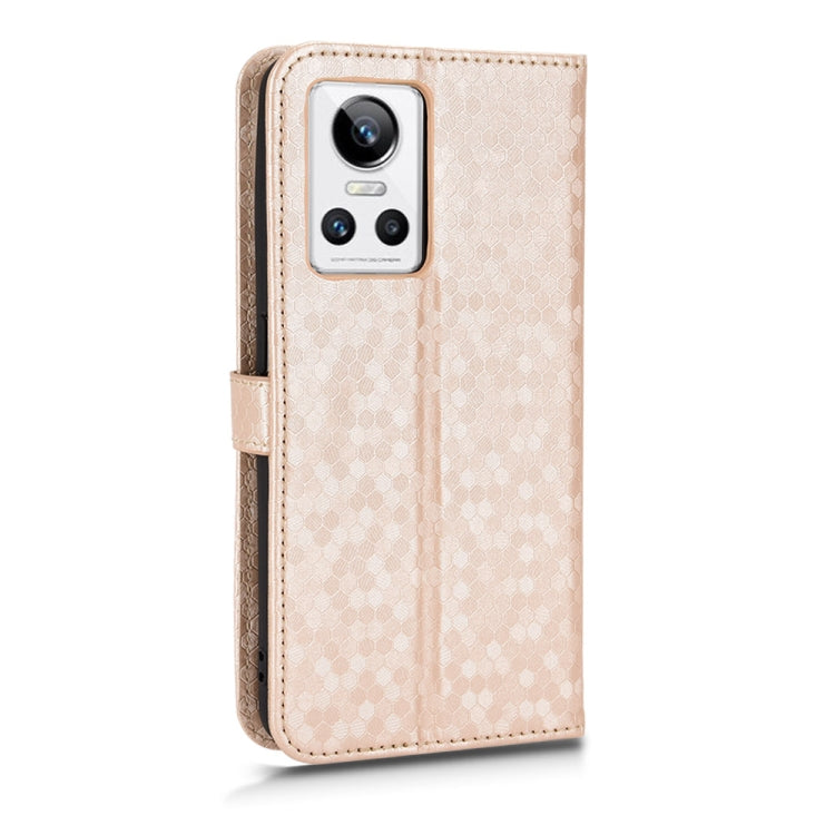 For Realme GT Neo 3 Honeycomb Dot Texture Leather Phone Case