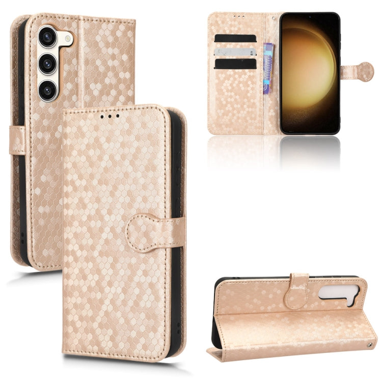 For Samsung Galaxy S23 5G Honeycomb Dot Texture Leather Phone Case