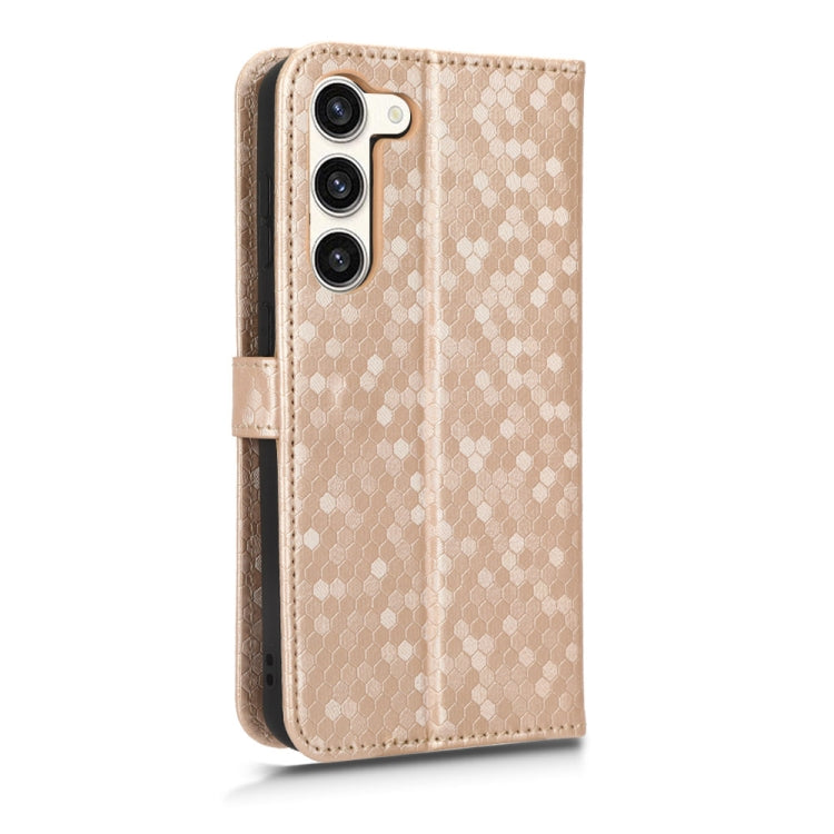 For Samsung Galaxy S23 5G Honeycomb Dot Texture Leather Phone Case