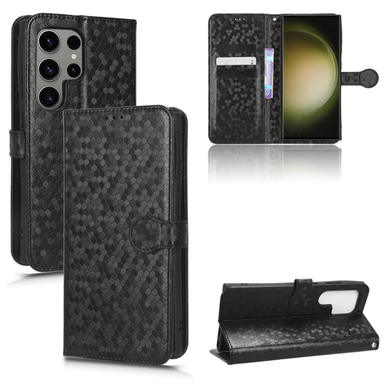 For Samsung Galaxy S23 Ultra 5G Honeycomb Dot Texture Leather Phone Case