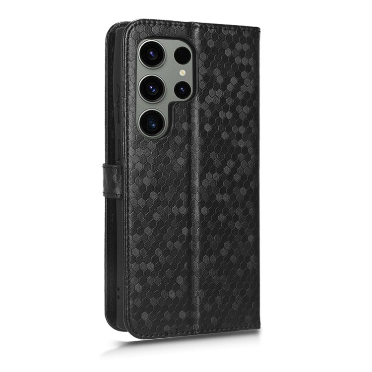 For Samsung Galaxy S23 Ultra 5G Honeycomb Dot Texture Leather Phone Case