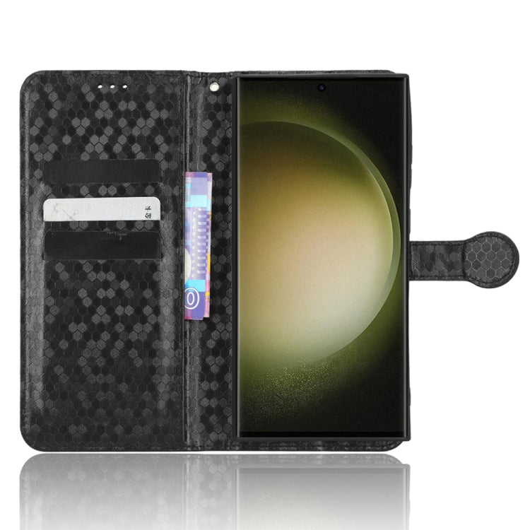For Samsung Galaxy S23 Ultra 5G Honeycomb Dot Texture Leather Phone Case
