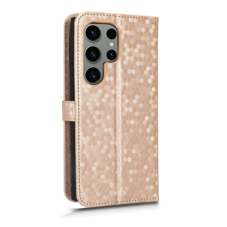 For Samsung Galaxy S23 Ultra 5G Honeycomb Dot Texture Leather Phone Case