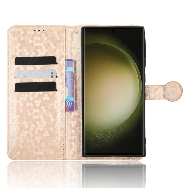 For Samsung Galaxy S23 Ultra 5G Honeycomb Dot Texture Leather Phone Case
