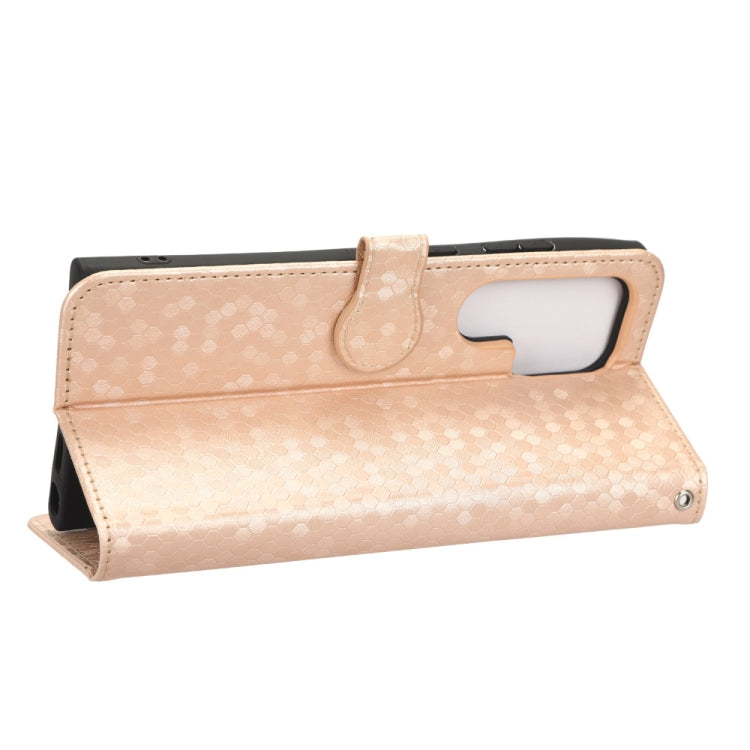 For Samsung Galaxy S23 Ultra 5G Honeycomb Dot Texture Leather Phone Case