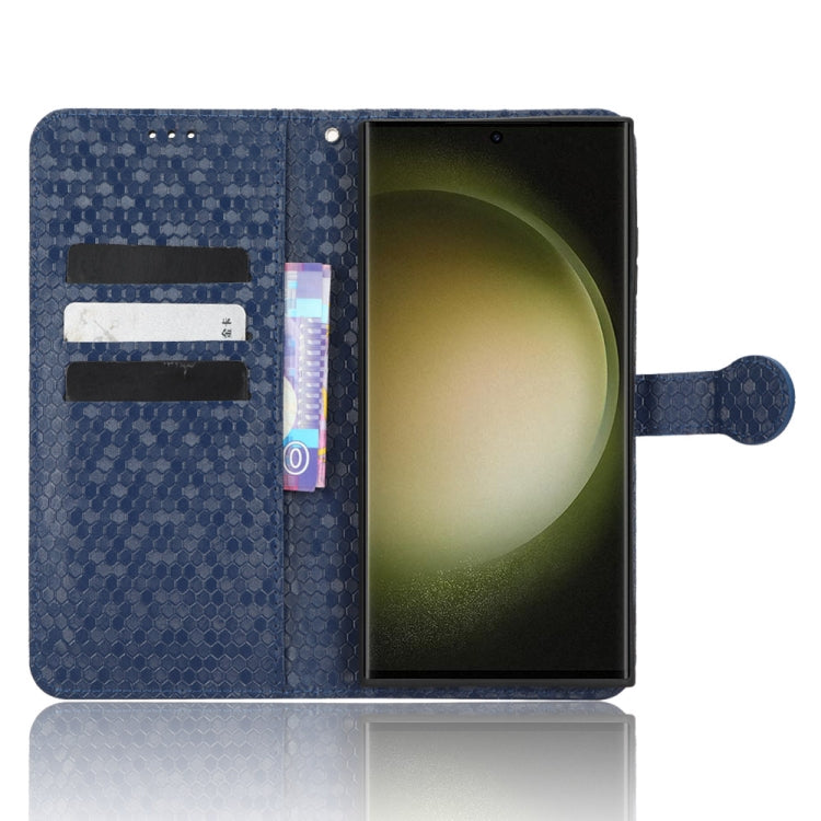 For Samsung Galaxy S23 Ultra 5G Honeycomb Dot Texture Leather Phone Case