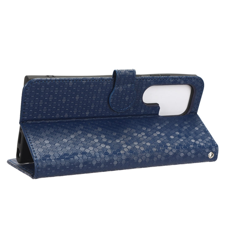 For Samsung Galaxy S23 Ultra 5G Honeycomb Dot Texture Leather Phone Case