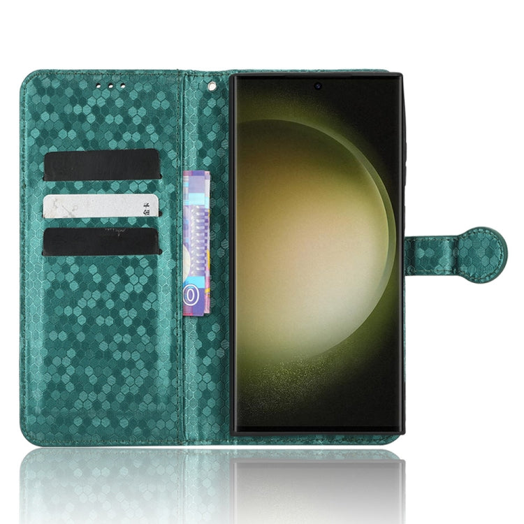 For Samsung Galaxy S23 Ultra 5G Honeycomb Dot Texture Leather Phone Case