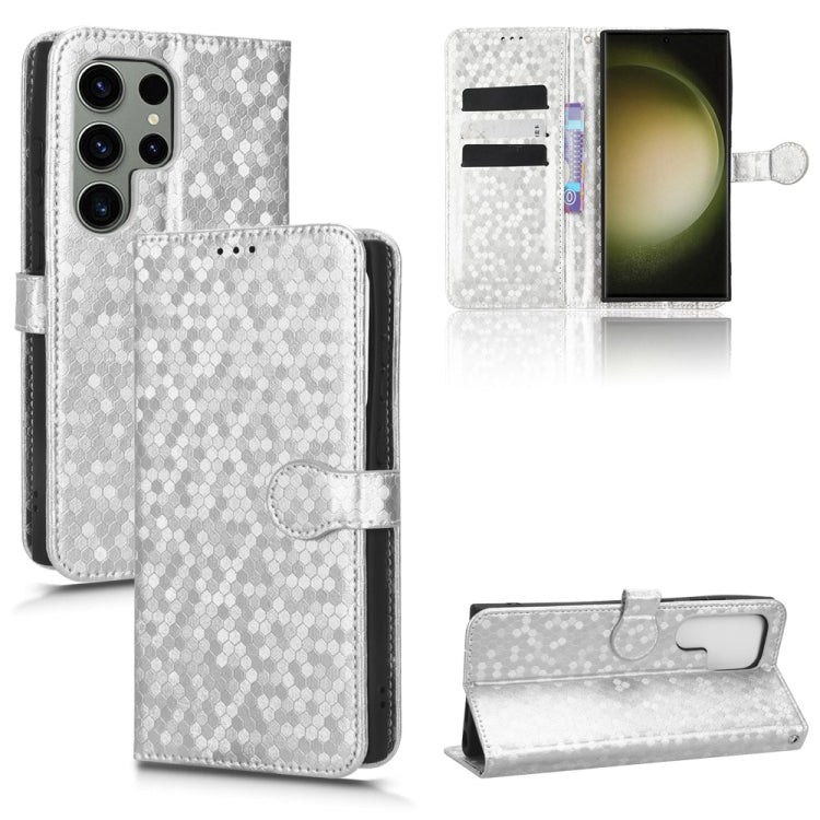 For Samsung Galaxy S23 Ultra 5G Honeycomb Dot Texture Leather Phone Case