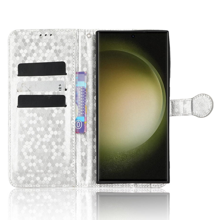 For Samsung Galaxy S23 Ultra 5G Honeycomb Dot Texture Leather Phone Case