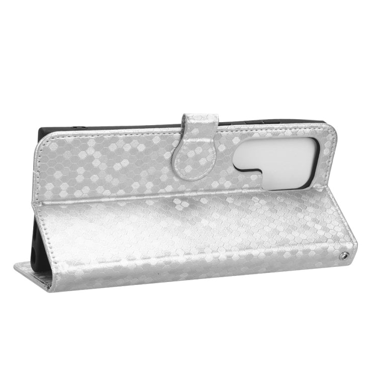 For Samsung Galaxy S23 Ultra 5G Honeycomb Dot Texture Leather Phone Case