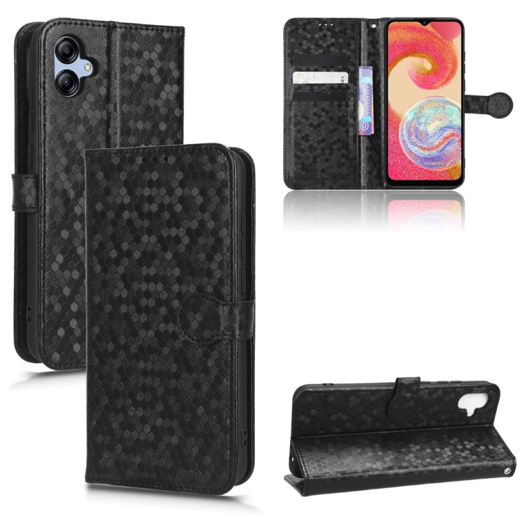 For Samsung Galaxy A04e Honeycomb Dot Texture Leather Phone Case