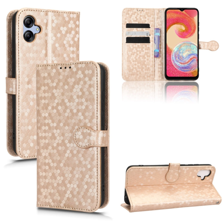 For Samsung Galaxy A04e Honeycomb Dot Texture Leather Phone Case