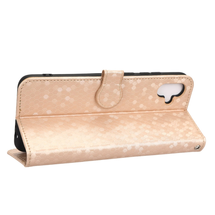 For Samsung Galaxy A04e Honeycomb Dot Texture Leather Phone Case