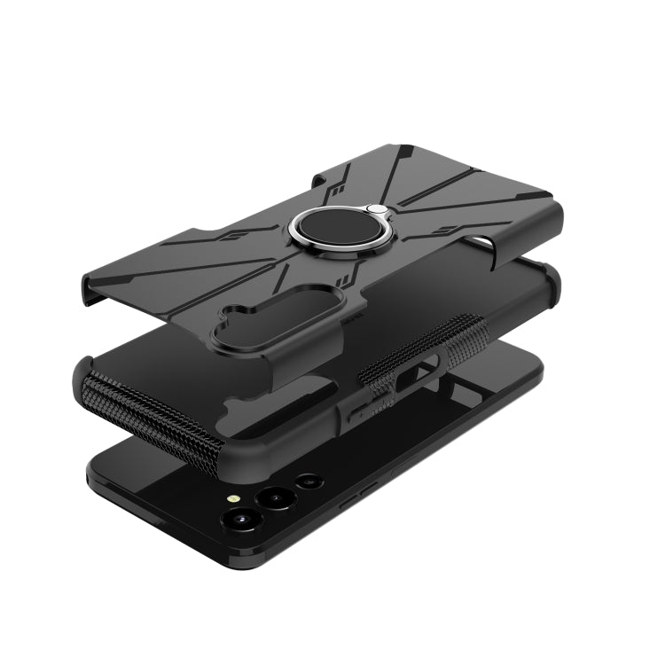 For Tecno Pova 4 Armor Bear Shockproof PC + TPU Phone Case with Ring