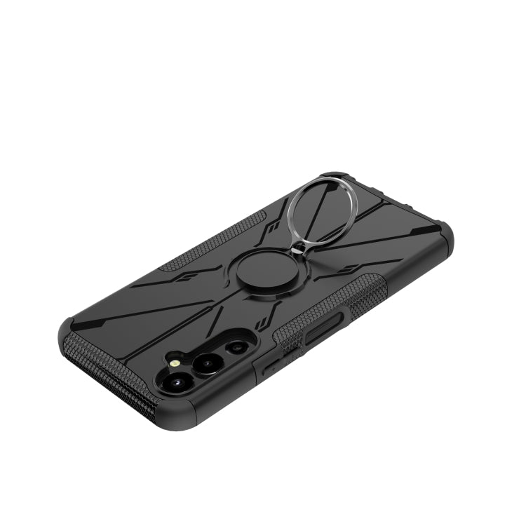 For Tecno Pova 4 Armor Bear Shockproof PC + TPU Phone Case with Ring