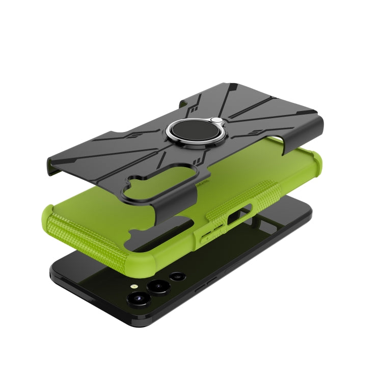 For Tecno Pova 4 Armor Bear Shockproof PC + TPU Phone Case with Ring