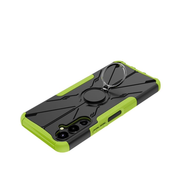 For Tecno Pova 4 Armor Bear Shockproof PC + TPU Phone Case with Ring