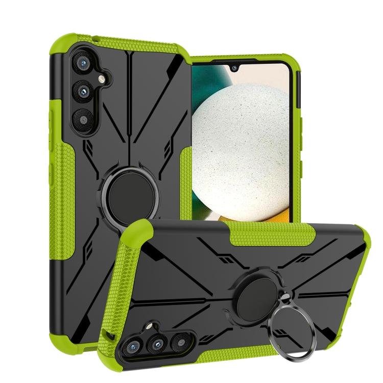For Samsung Galaxy A34 5G Armor Bear Shockproof PC + TPU Phone Case with Ring