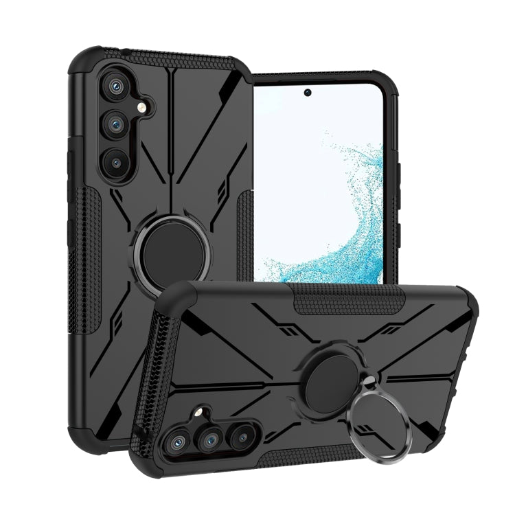For Samsung Galaxy A54 5G Armor Bear Shockproof PC + TPU Phone Case with Ring