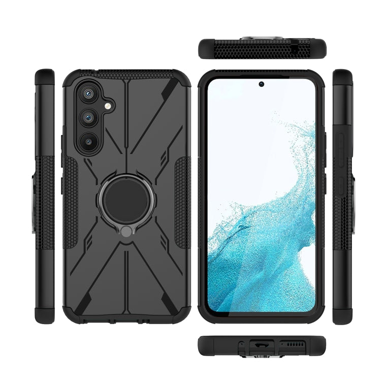 For Samsung Galaxy A54 5G Armor Bear Shockproof PC + TPU Phone Case with Ring