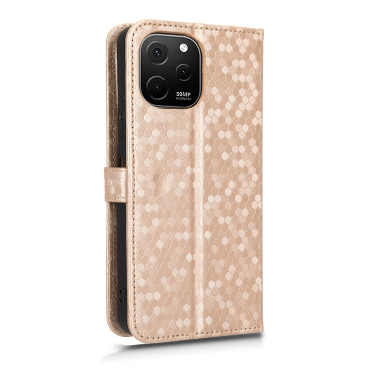 For Huawei nova Y61 Honeycomb Dot Texture Leather Phone Case