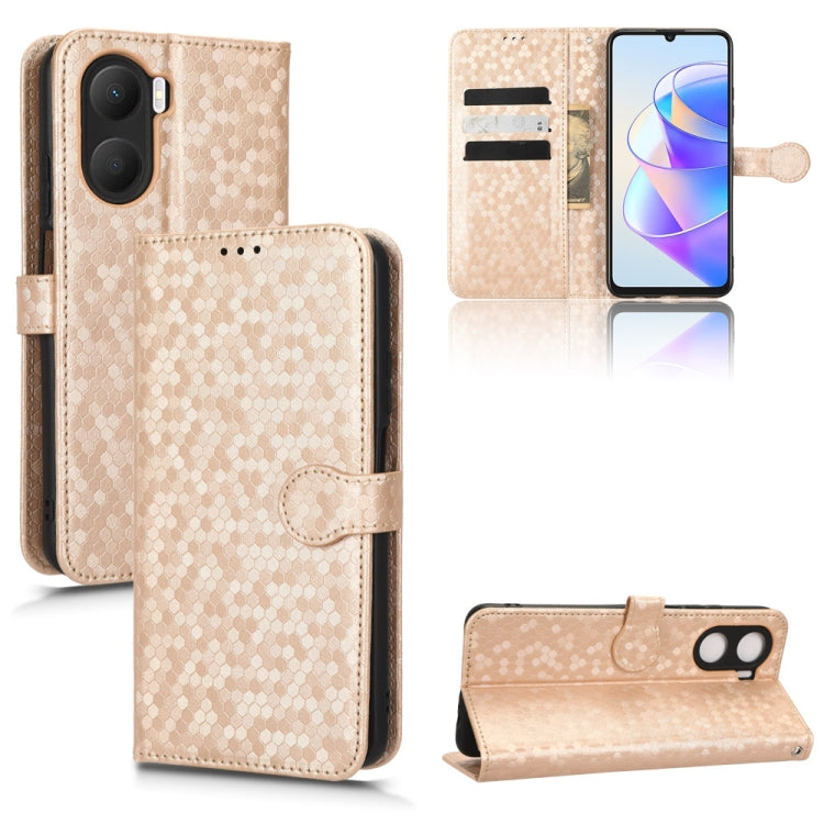 For Honor Play 40 Honeycomb Dot Texture Leather Phone Case