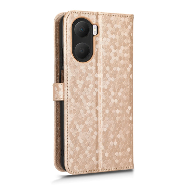 For Honor Play 40 Honeycomb Dot Texture Leather Phone Case